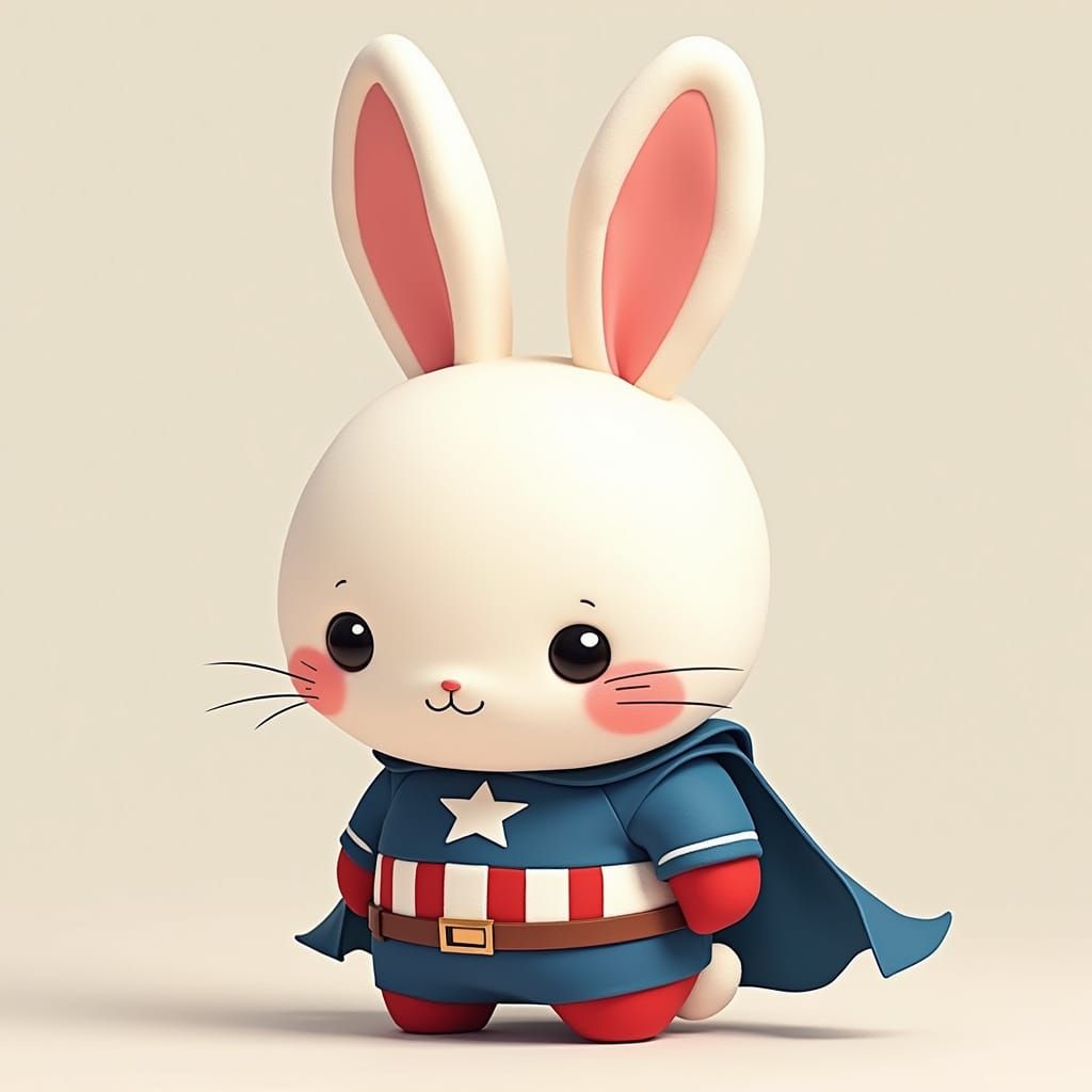 Whimsical Marshmallow Bunny Avenger