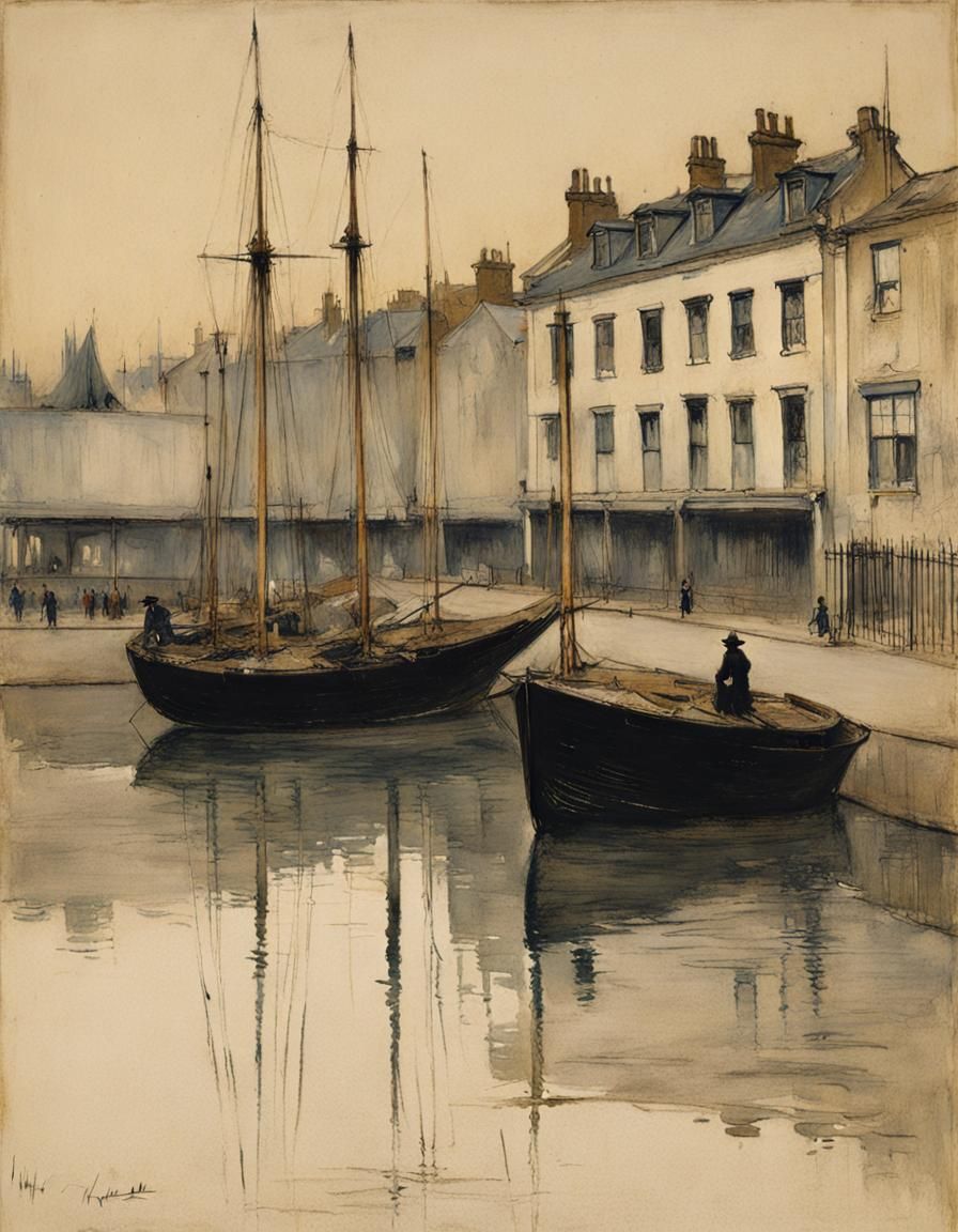 Nocturne Riverscape after James McNeill Whistler