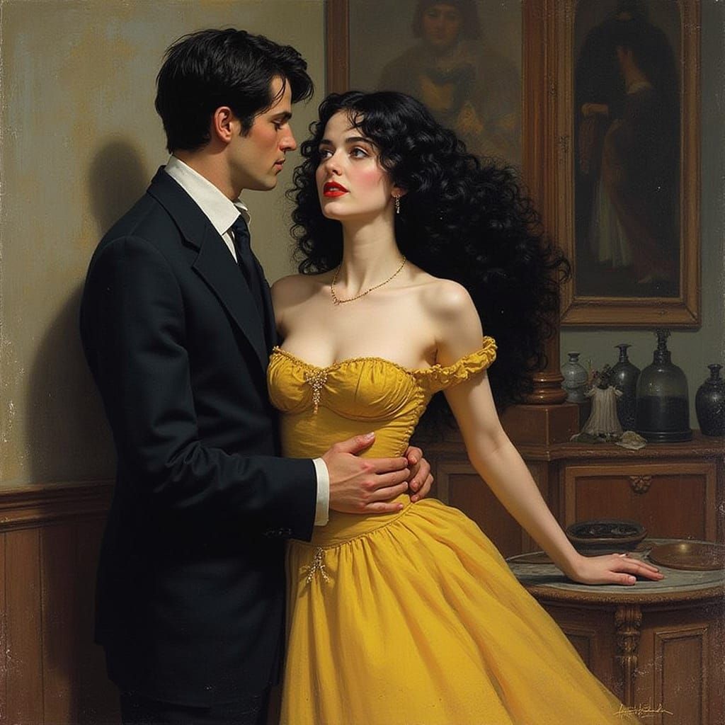 Hedy Lamarr Portrait in Art Nouveau Style