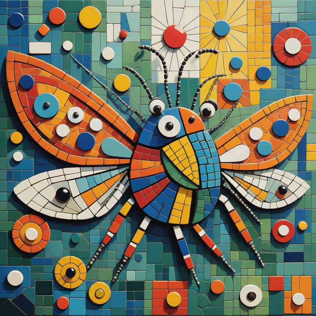Stylized Whimsy: Bugs in Tapestry Wings March Through Mosaic...