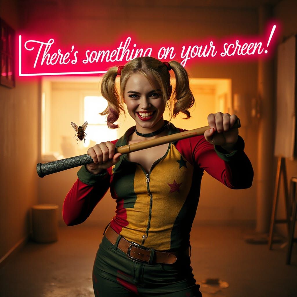 Harley Quinn in Neon Glamour