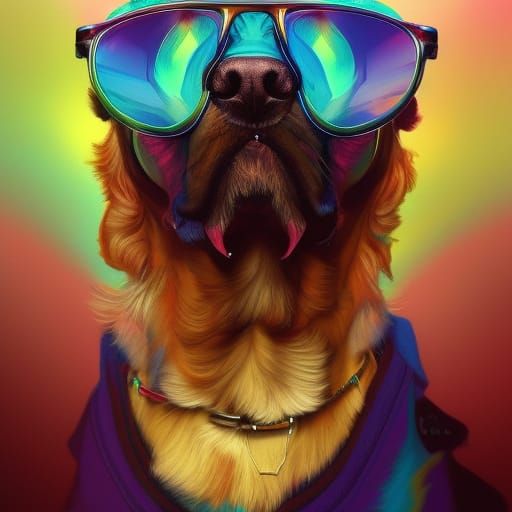 Dog in Sunglasses: Hyperdetailed Art Portrait
