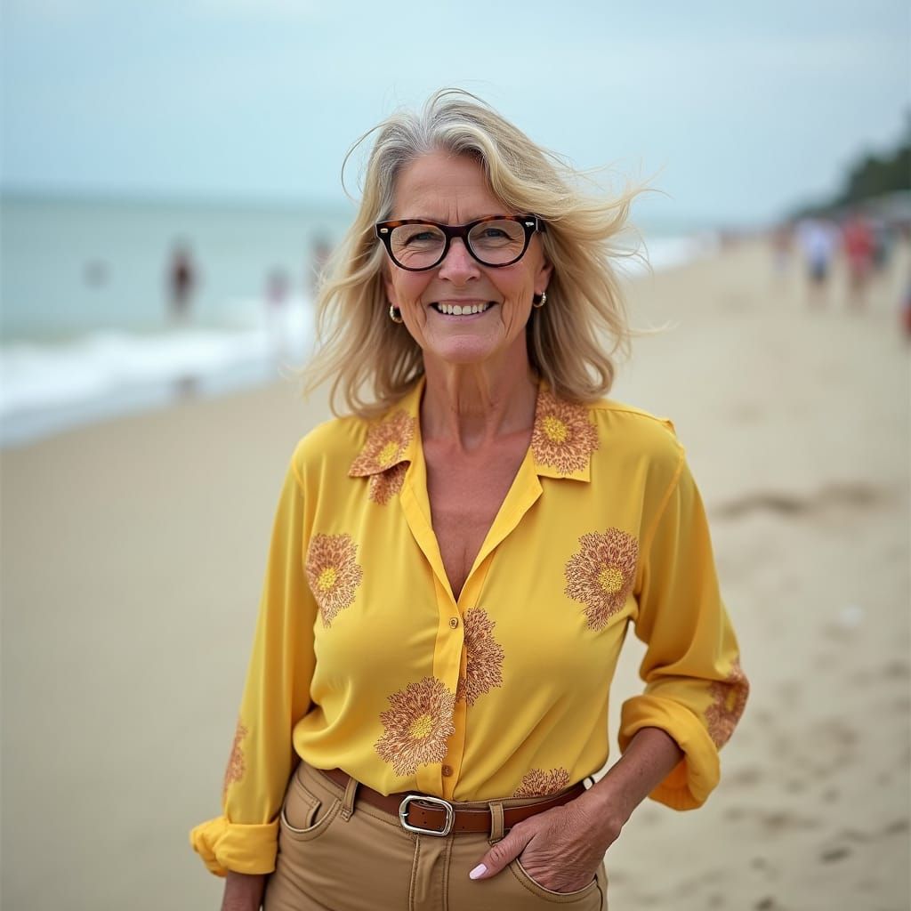 Portrait of an Elderly Woman on the Jersey Shore
