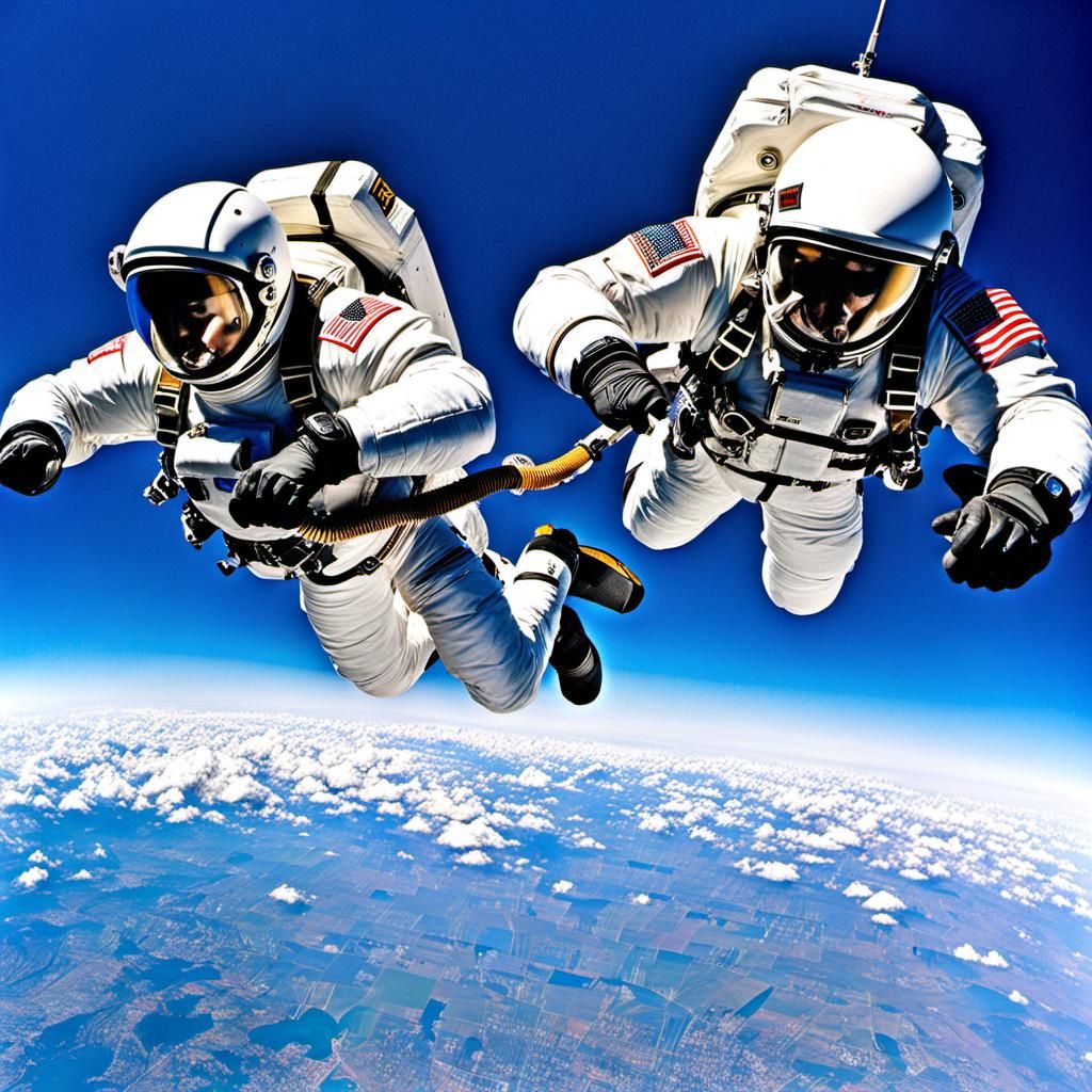 Astronauts Skydiving: A Cosmic Adventure