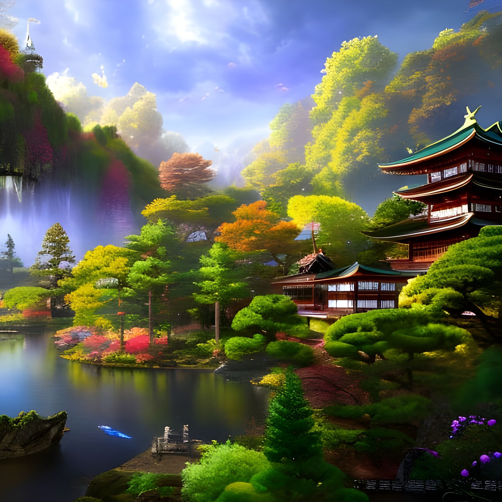 Fairy Wonderland Japan: Detailed Matte Painting