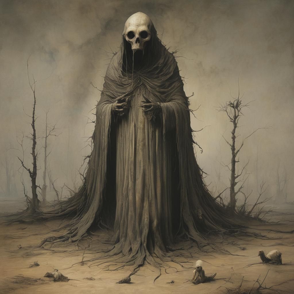 Grimdark Surreal Landscape in Horror Style