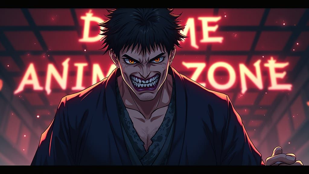 Sukuna in Dark Hakama, Menacing Anime Art