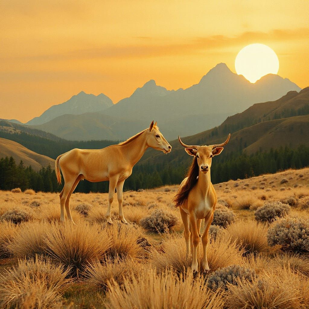 Abstract Surreal Composition in Sienna