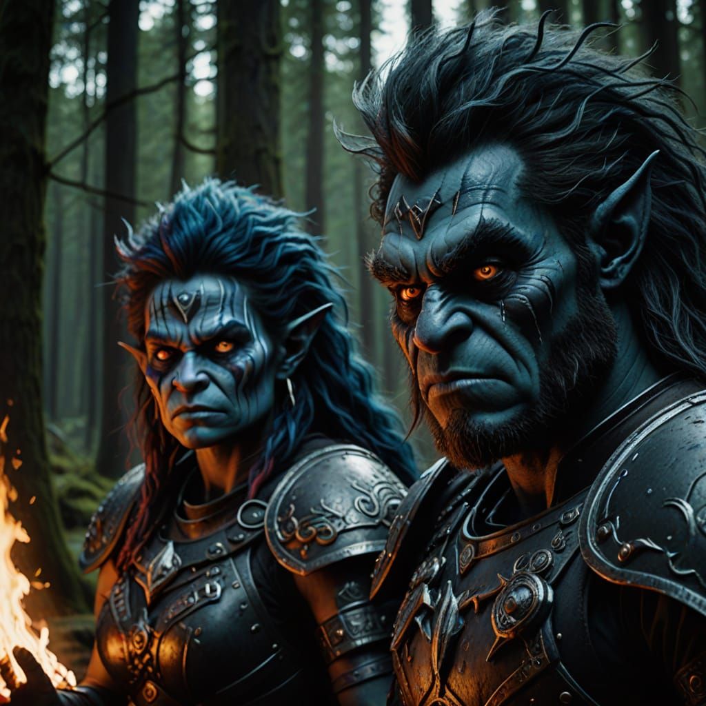 Norwegian Troll Warriors in Hyperrealistic Style
