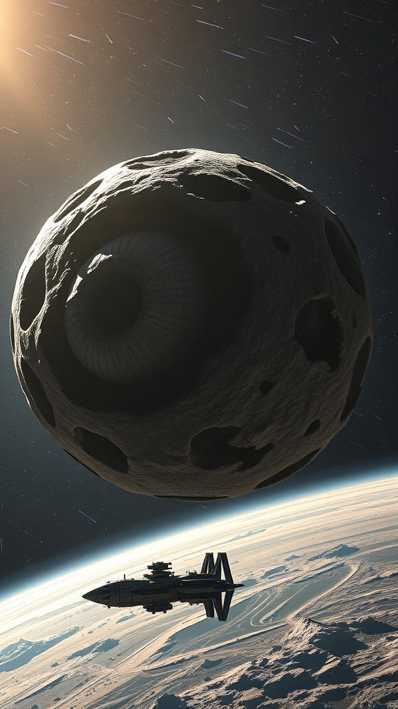 Worn Asteroid Surface Approached by Research Spacecraft