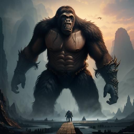 Detailed Matte Painting of King Kong