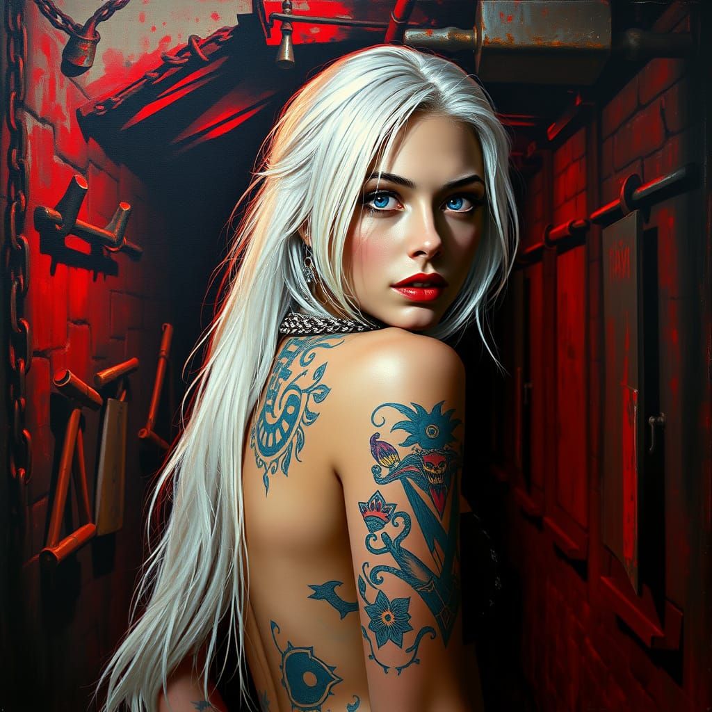 Girl in Neo-Impressionist Dungeon Setting