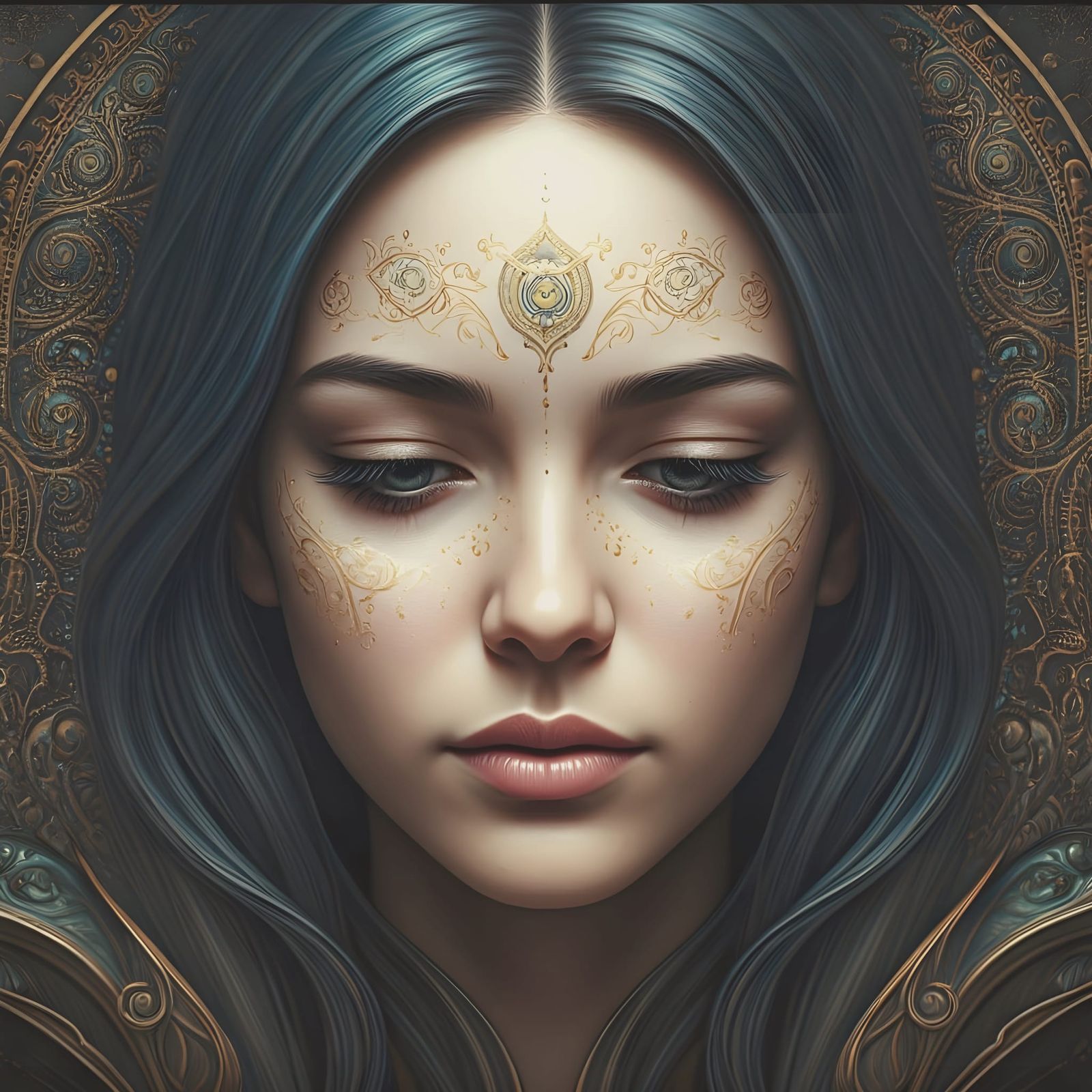 Ethereal Fantasy Portrait in Vibrant Hues