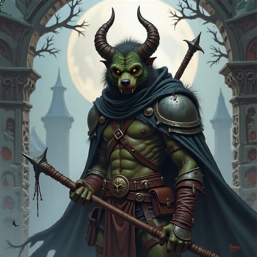 Grimdark Fantasy Warrior in Battle