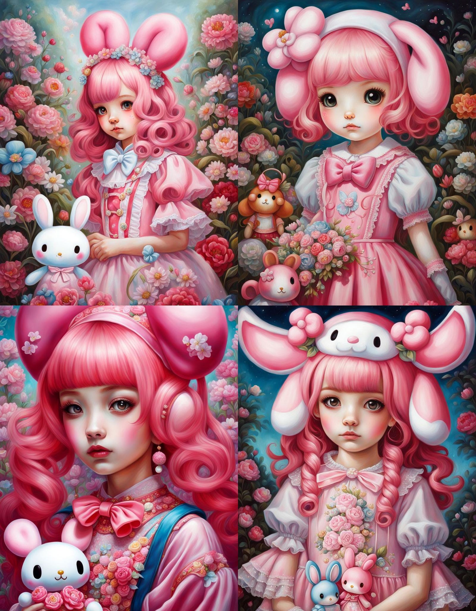 Girl in My Melody Costume: Pop Surrealism Portrait