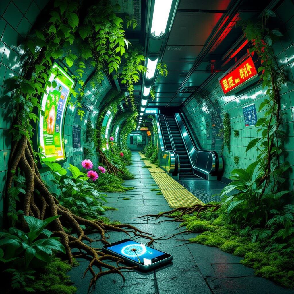 Nature Reclaims a Subway Station in Magical Realism