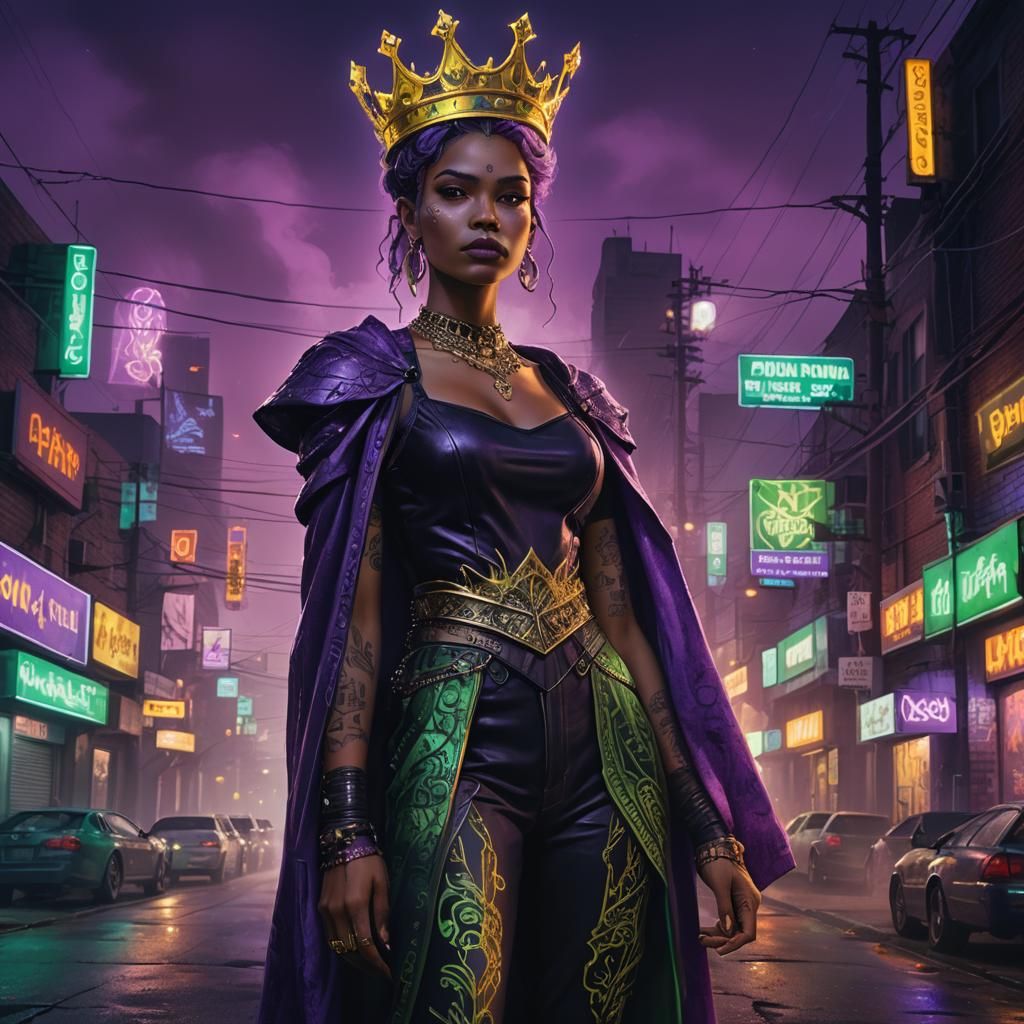 Fantasy Queen in Los Angeles Nightscape