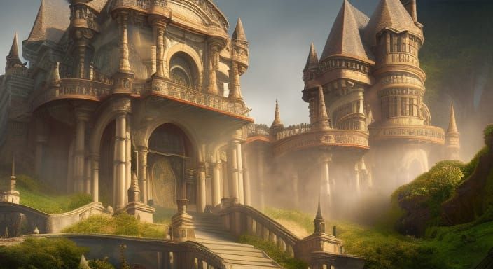 Luxury Mega Mansion in Detailed Digital Matte Painting