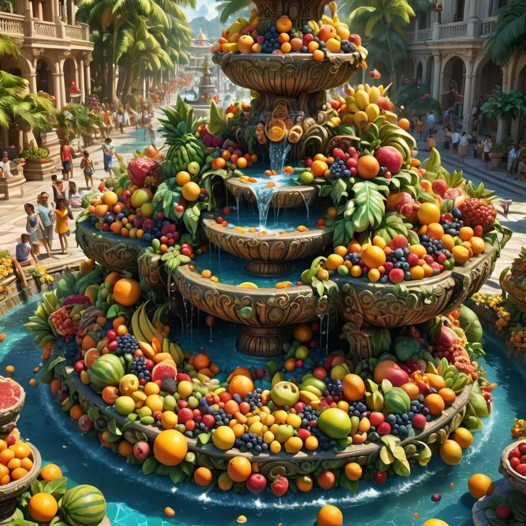 Fruit Sculpture Festival in a Tropical Utopia