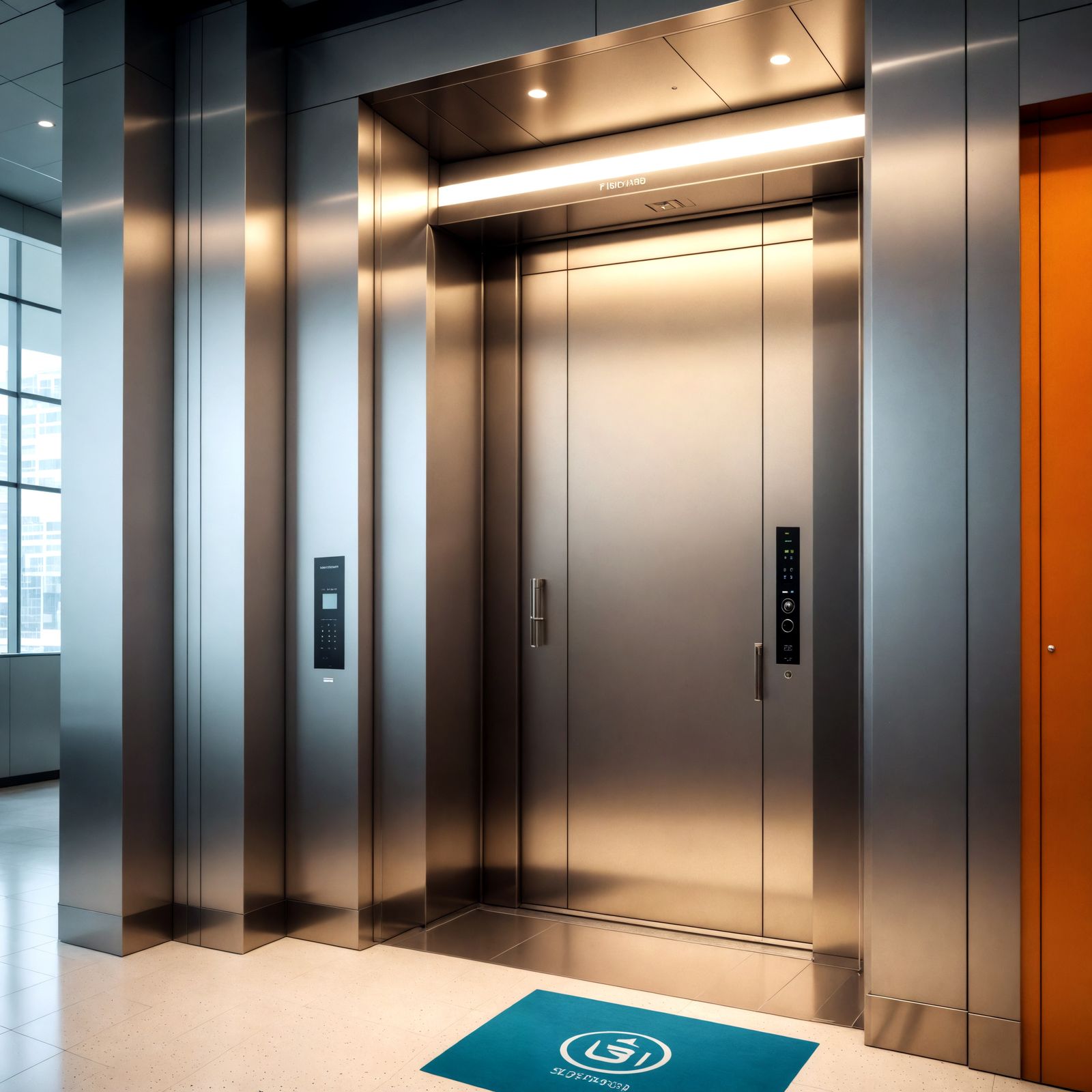 Hyperrealistic Elevator in Office Building