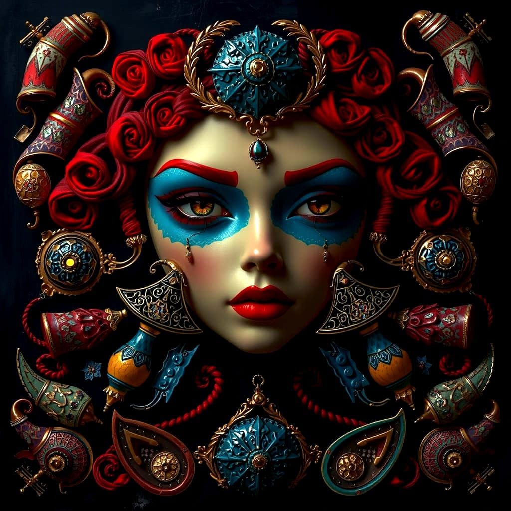 Abstract Swirling Red Tornado of Color