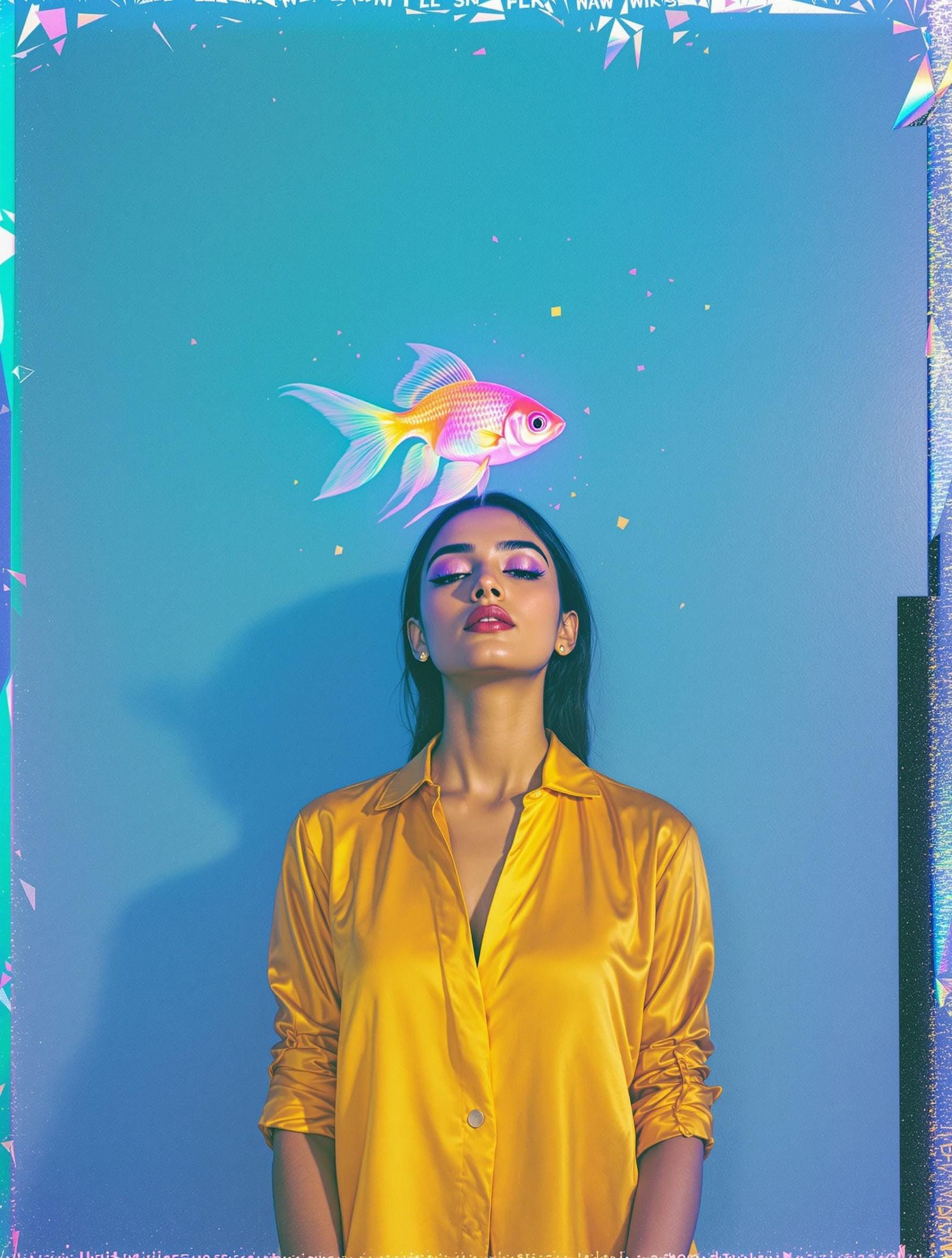 Saffron Goddess in Ultramarine Dreamscapes