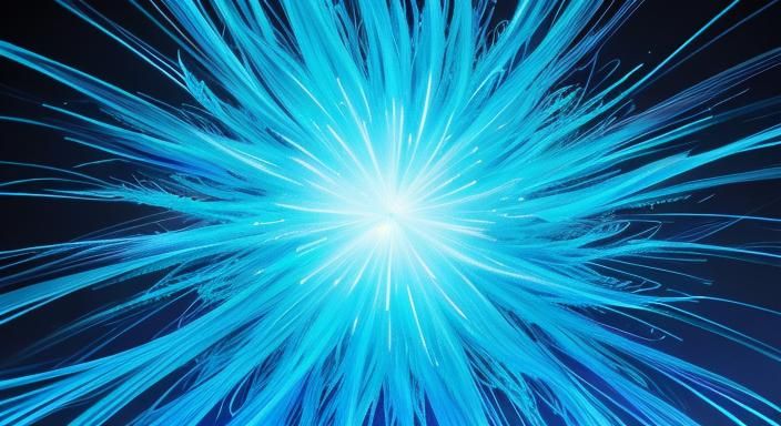 Ethereal Kinetic Sculpture Art in Electric Blue