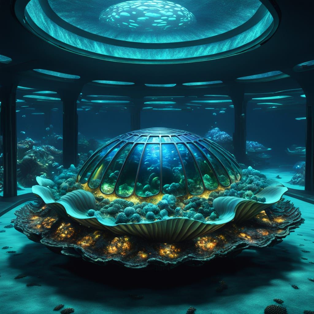 Villain's Underwater Base Disguised As Giant Clam Shell