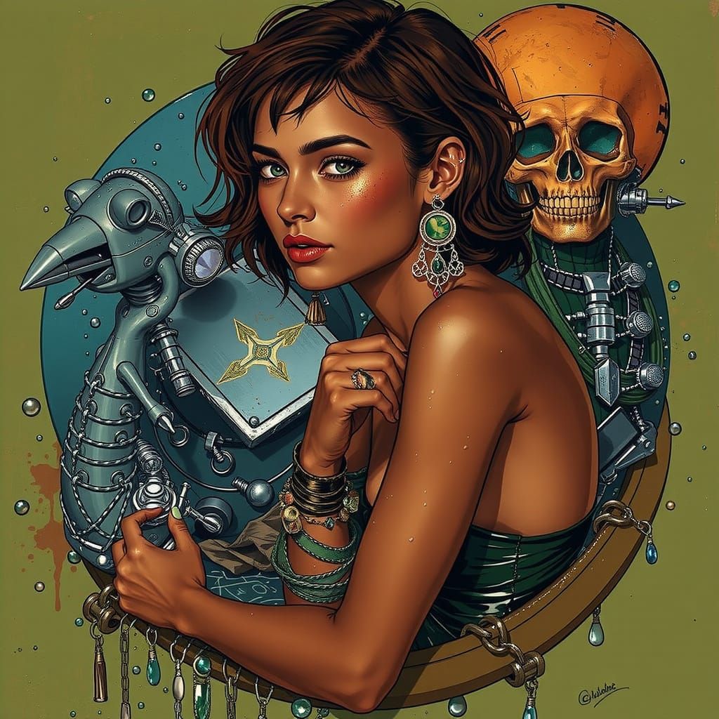 Glamorous Wet Green Scene