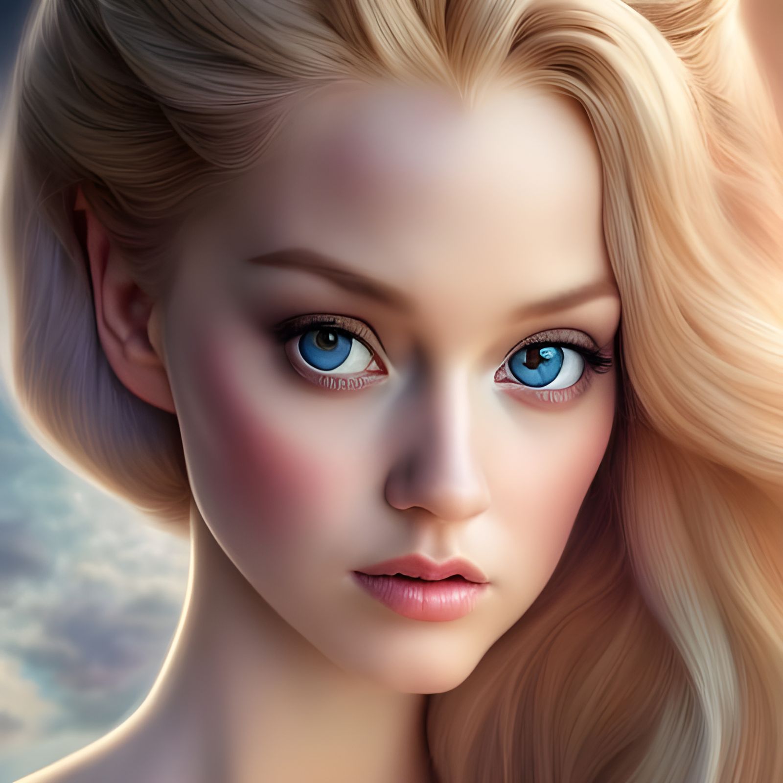 Hyperrealistic Cinderella Portrait in Digital Art Style