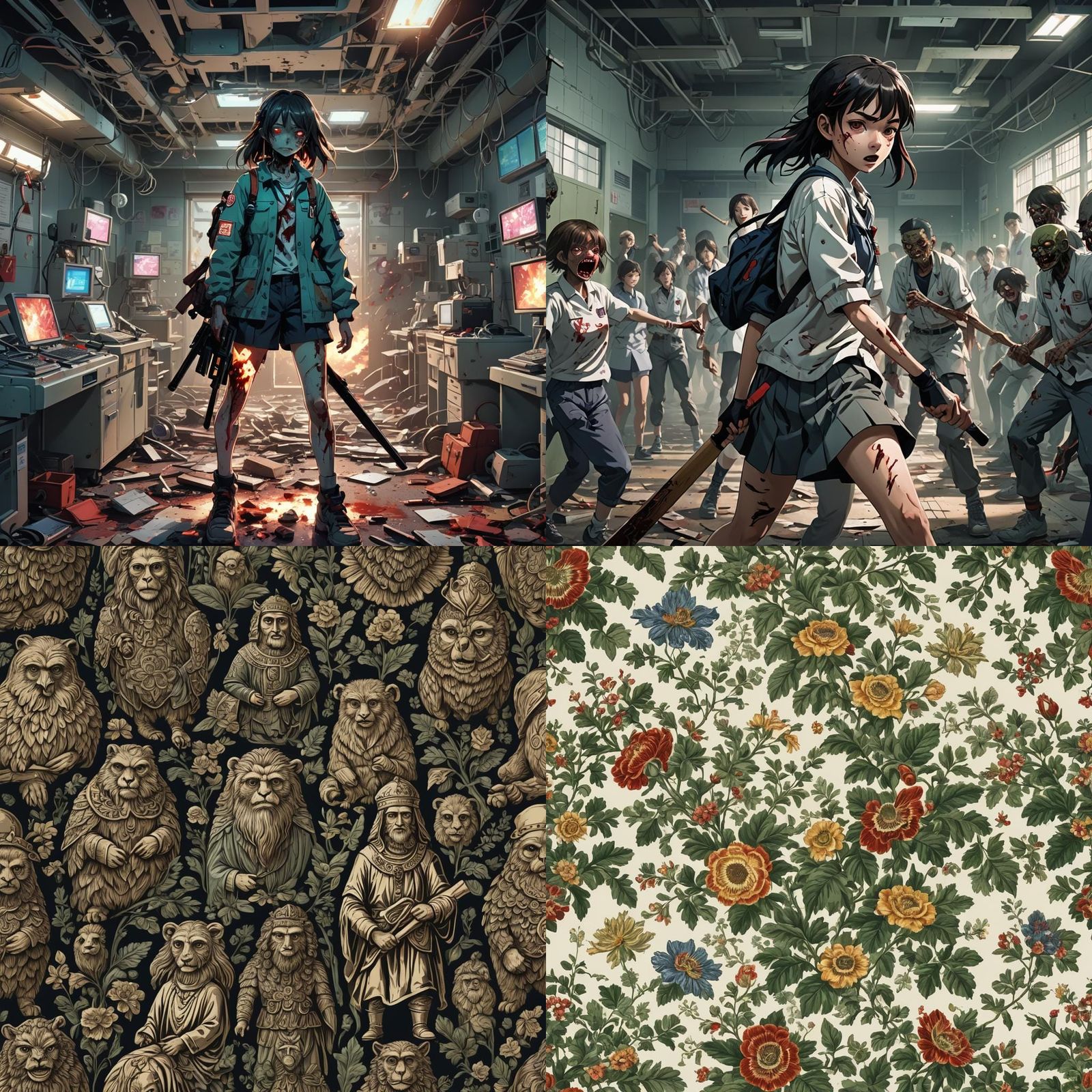Anime Girl in Zombie Hospital Apocalypse