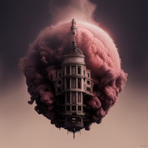 Magic Galactic Spaceship in Steampunk Spacecore Style