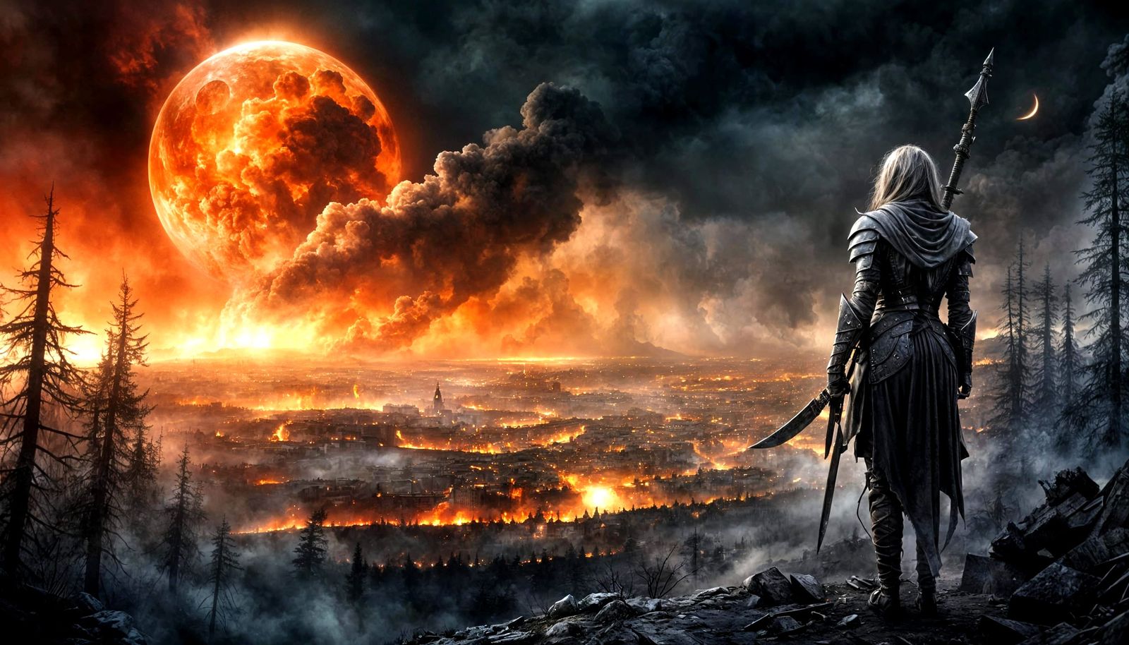 Hyperrealistic Apocalyptic Wasteland Scene