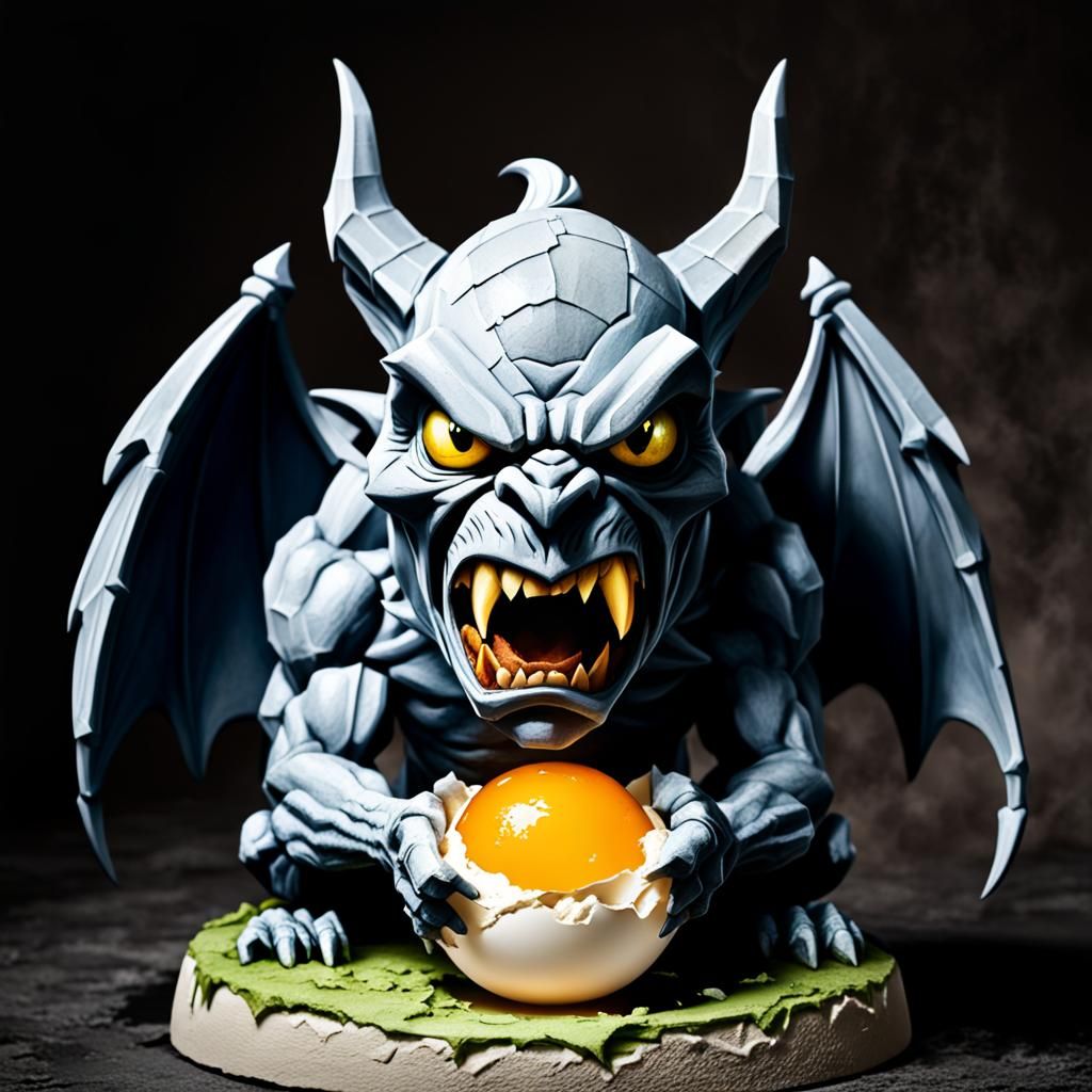 Angry Gargoyle Egg: A Whimsical Fusion
