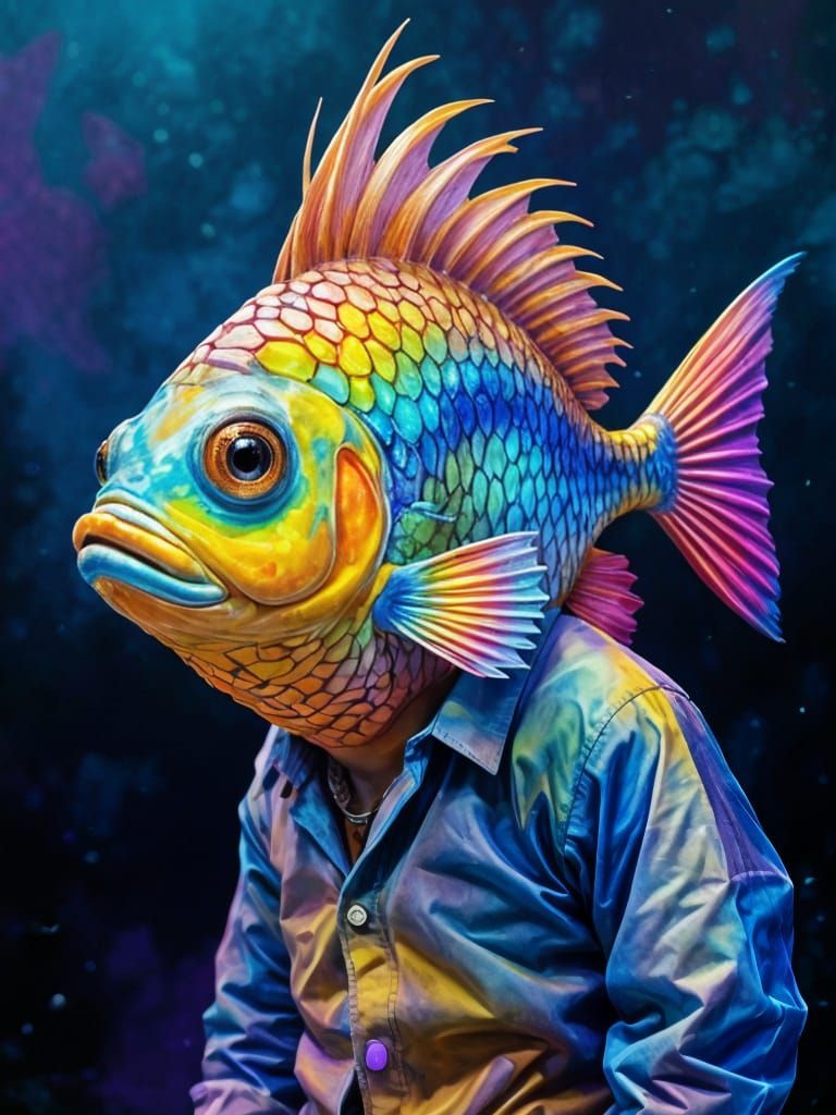 Vibrant Underwater Scene in a Whimsical Aesthetic