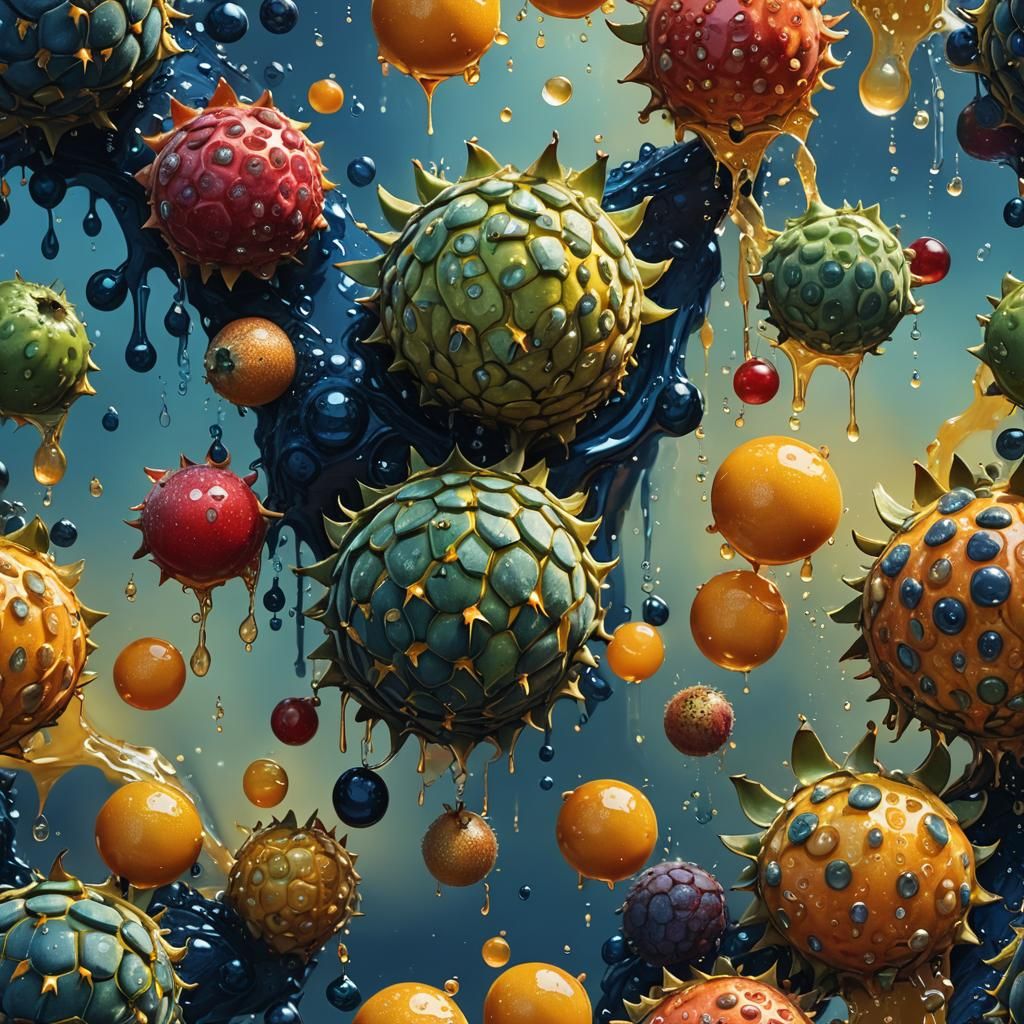 Exotic Fruit Bursting with Juice: Digital Matte Painting