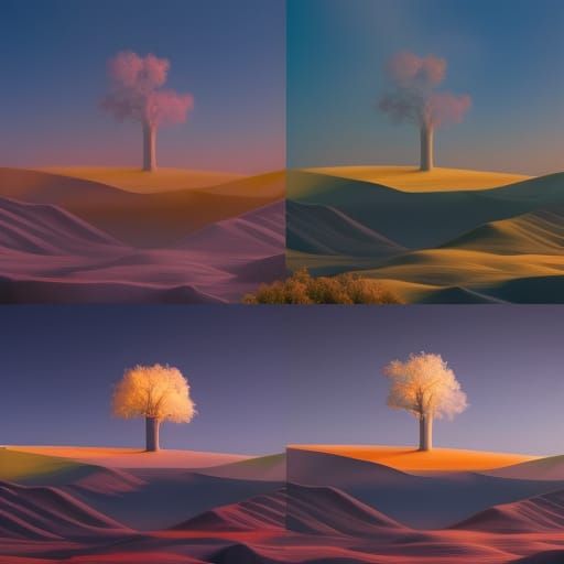 Four Seasons Fantasy: A Detailed Matte Painting