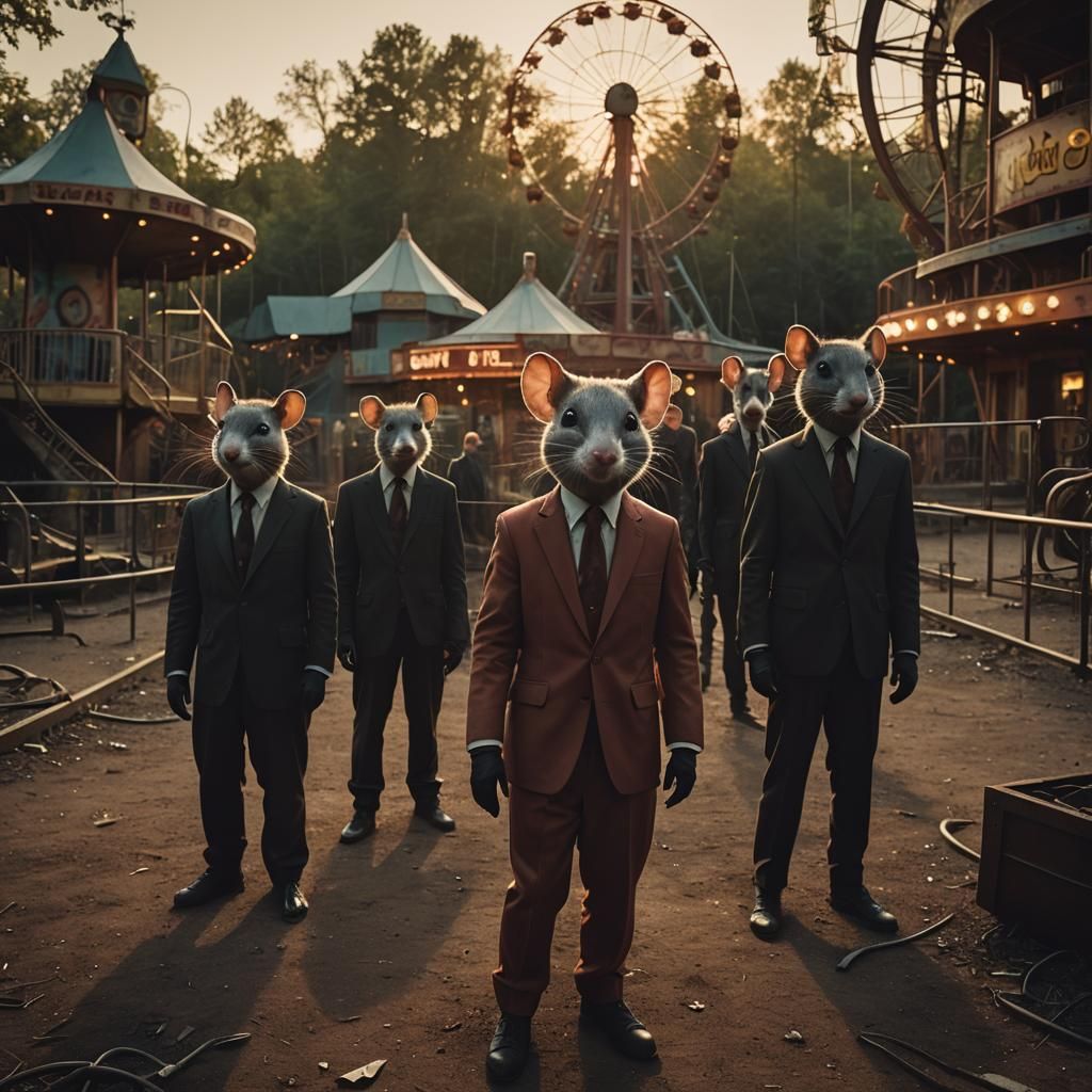 Rats Invade Abandoned Amusement Park: Cinematic Still