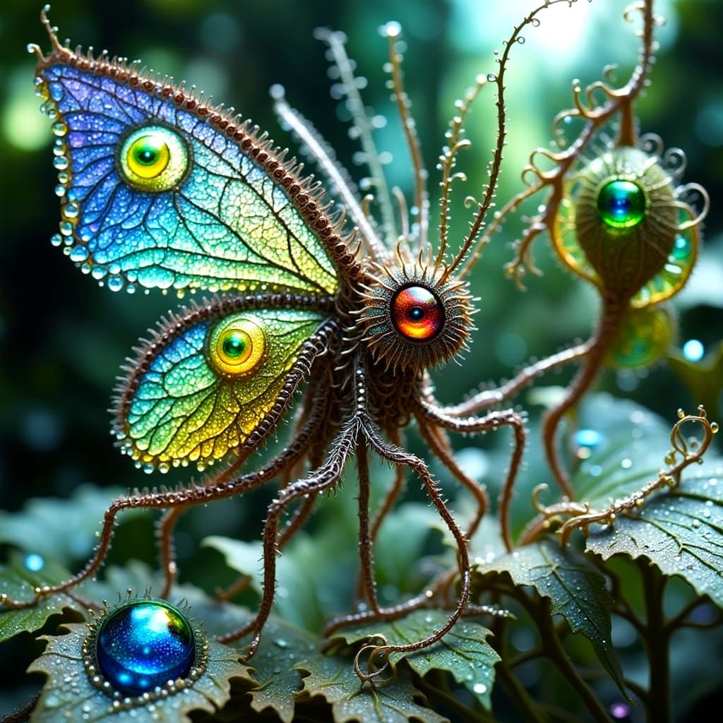 Intricate Wire Moth Marionette in Antique Shop