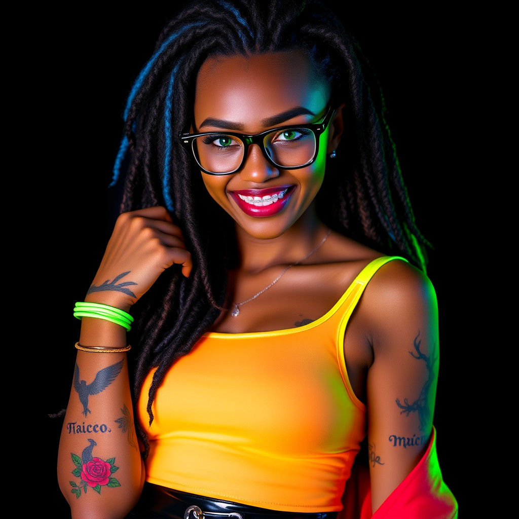 Brazilian Model Isabella with Neon Accents