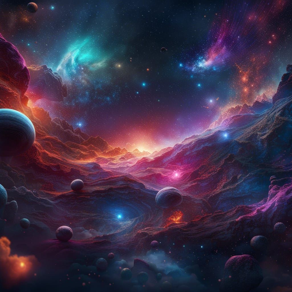 Colorful Galaxy of Stars in Deep Space
