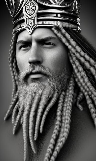 Divine Emperor with Dreadlocks: Hyperdetailed Illustration