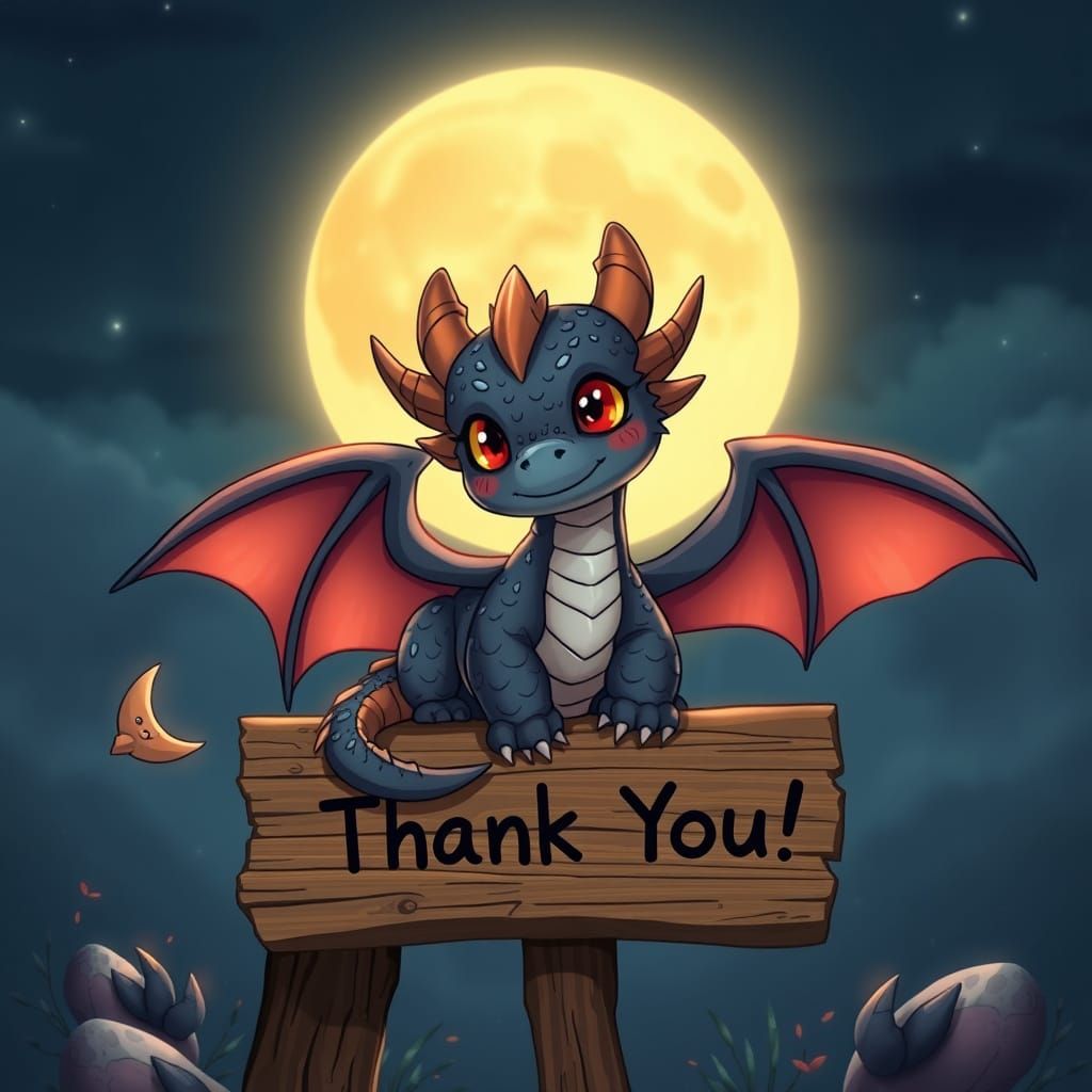 Hyperrealistic Anime Dragon in Epic Fantasy Moonlight