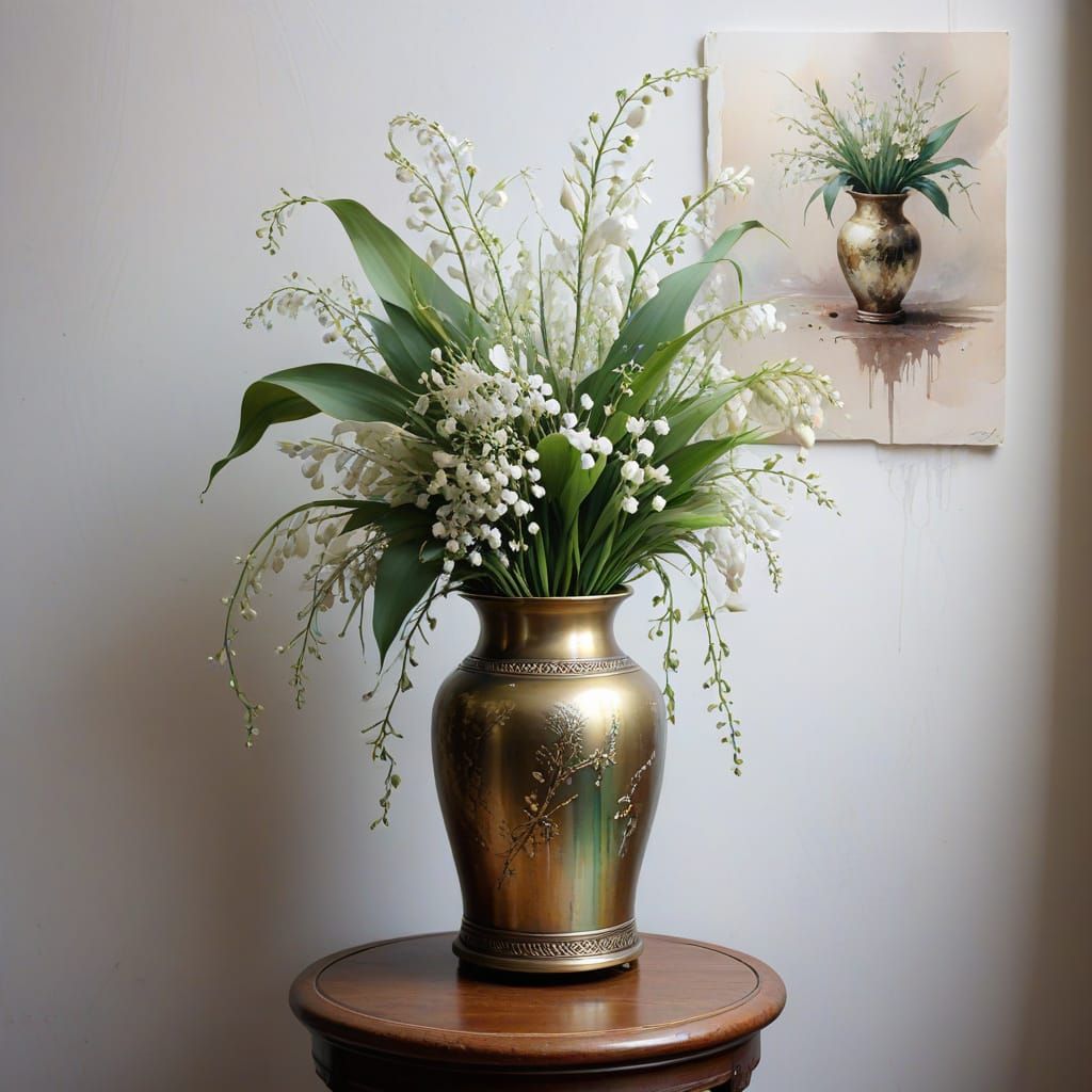 Still Life: Vase with Lilies and Habras