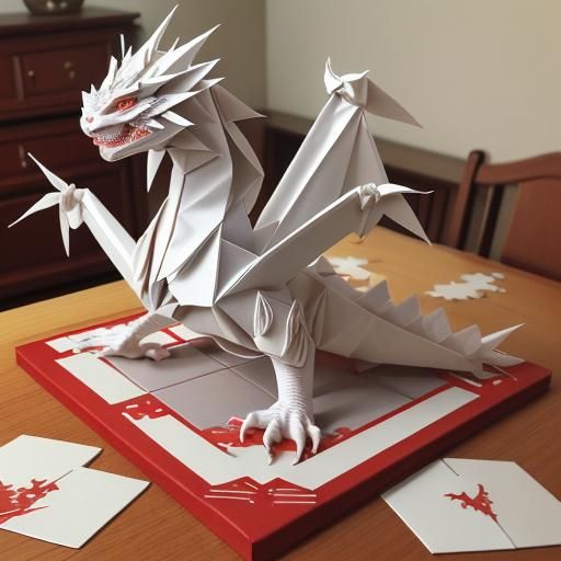 Intricate 3D Origami Dragon Jigsaw Puzzle Masterpiece