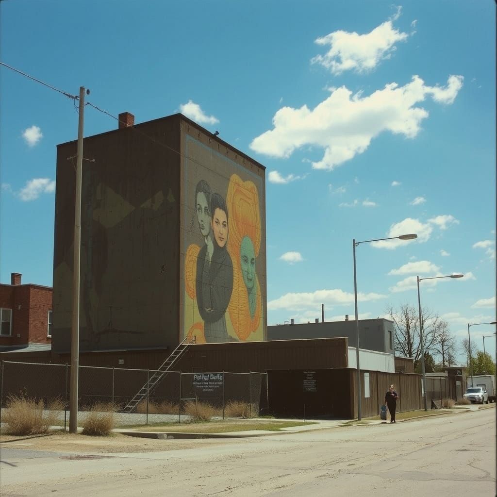 Abstract Urban Scene in Street Art Style