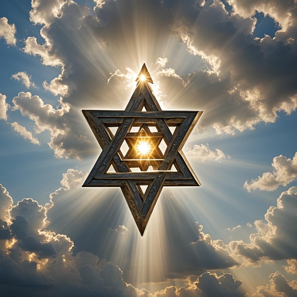 Radiant Star of David in Heavenly Light