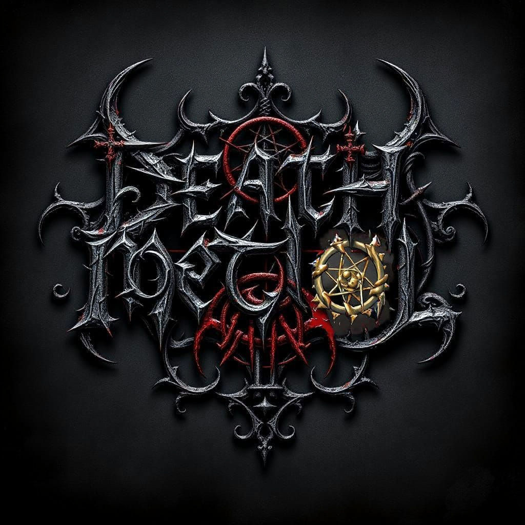 Distorted Death Metal Logo in Gruesome Details