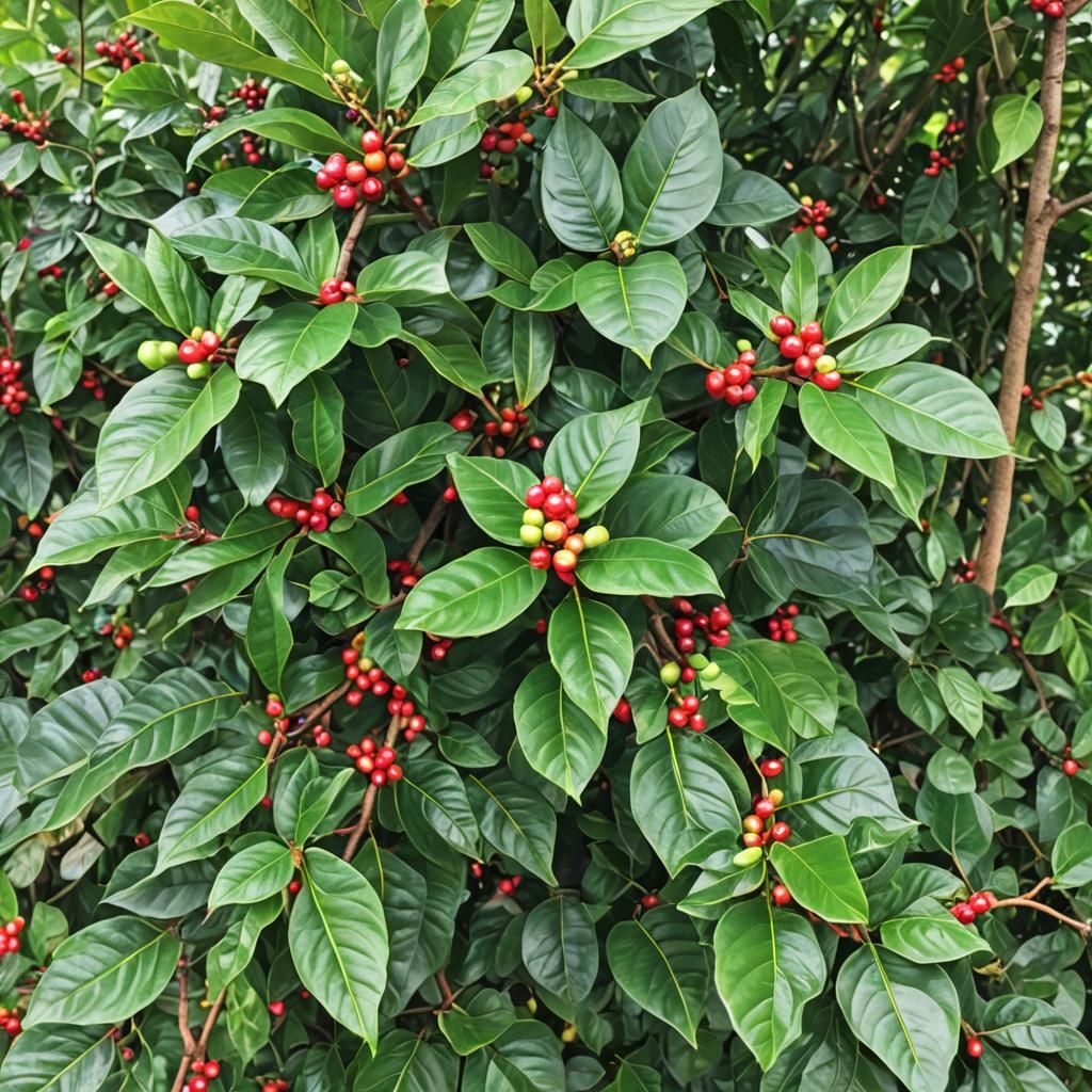Close-Up of Coffea Arabica Plant