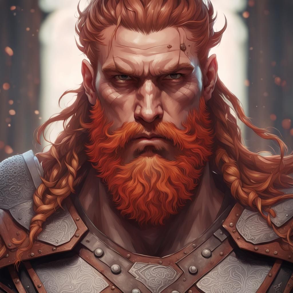 Viking Warrior Portrait in Hyperdetailed Digital Art